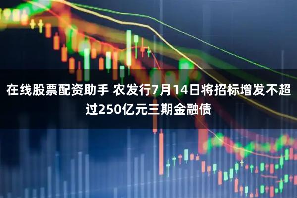 在线股票配资助手 农发行7月14日将招标增发不超过250亿元三期金融债