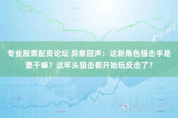 专业股票配资论坛 异象回声：这新角色强击手是要干嘛？这年头狙击都开始玩反击了？