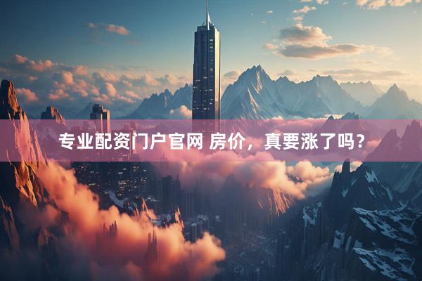 专业配资门户官网 房价，真要涨了吗？