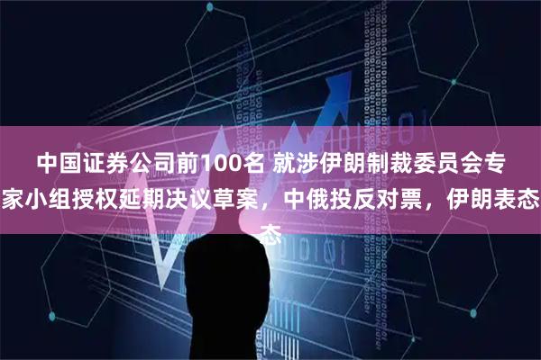中国证券公司前100名 就涉伊朗制裁委员会专家小组授权延期决议草案，中俄投反对票，伊朗表态